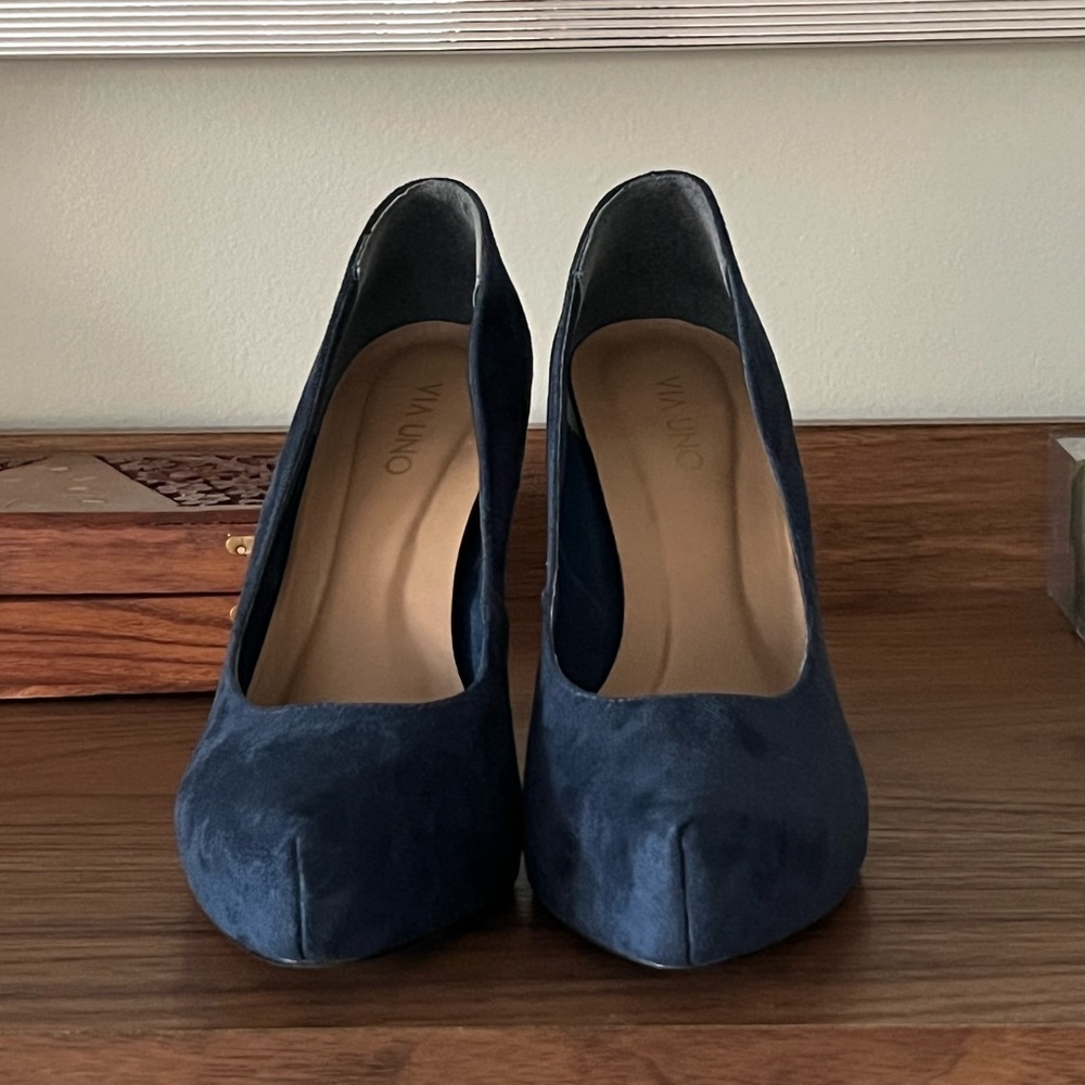 Navy blue suede Stilettos Size 9.